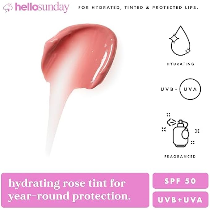 hello sunday بلسم الشفاه الملون SPF 50 - روز للنساء - 0.5 أونصة - Image 3